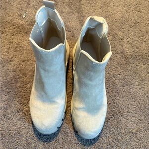 Elegant Cream Ankle Boots